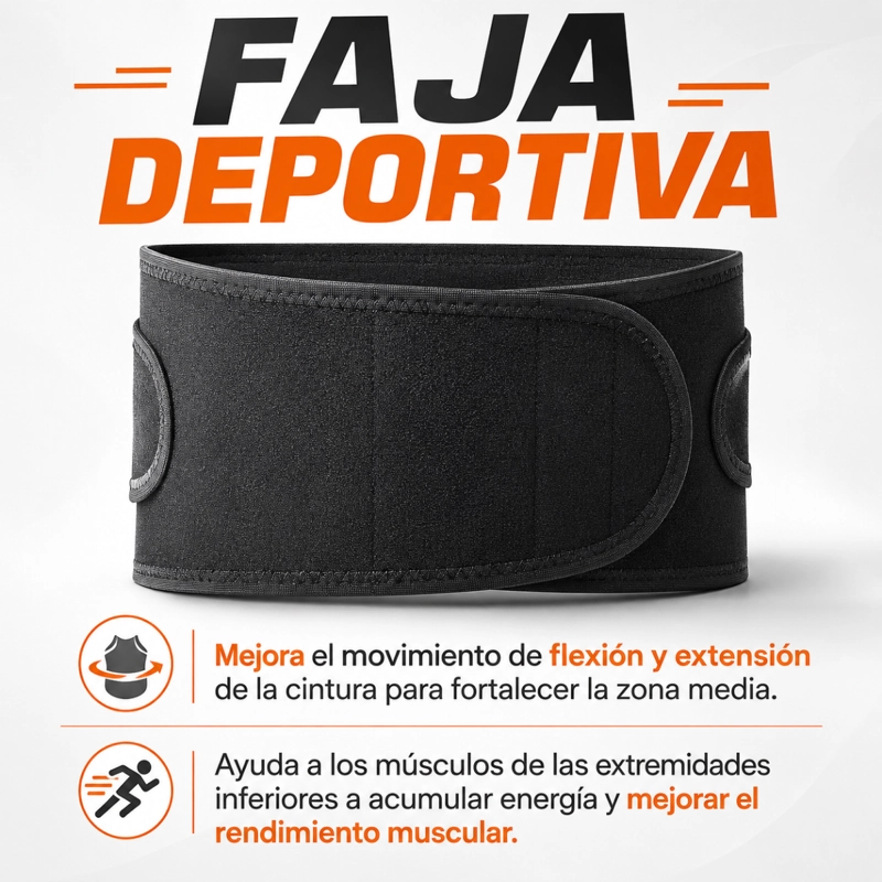 FAJA PROTECTORA LUMBAR DEPORTIVA SOPORTE COMPRESION - 6