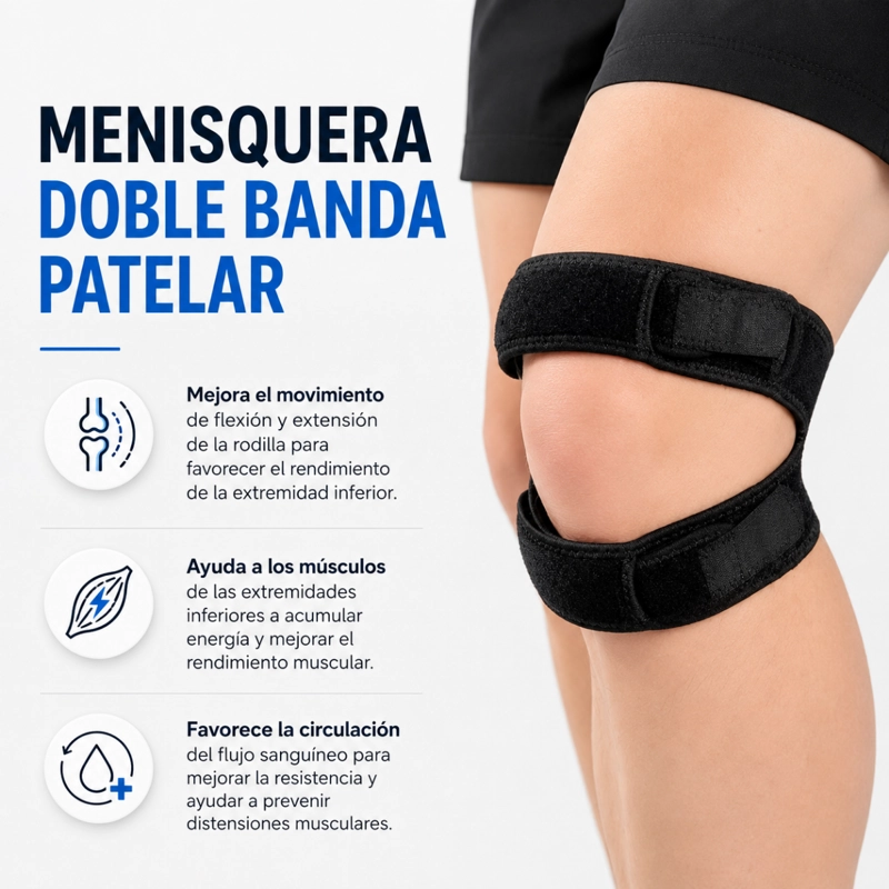 MENISQUERA DOBLE BANDA PATELAR SOPORTE RODILLA - 3