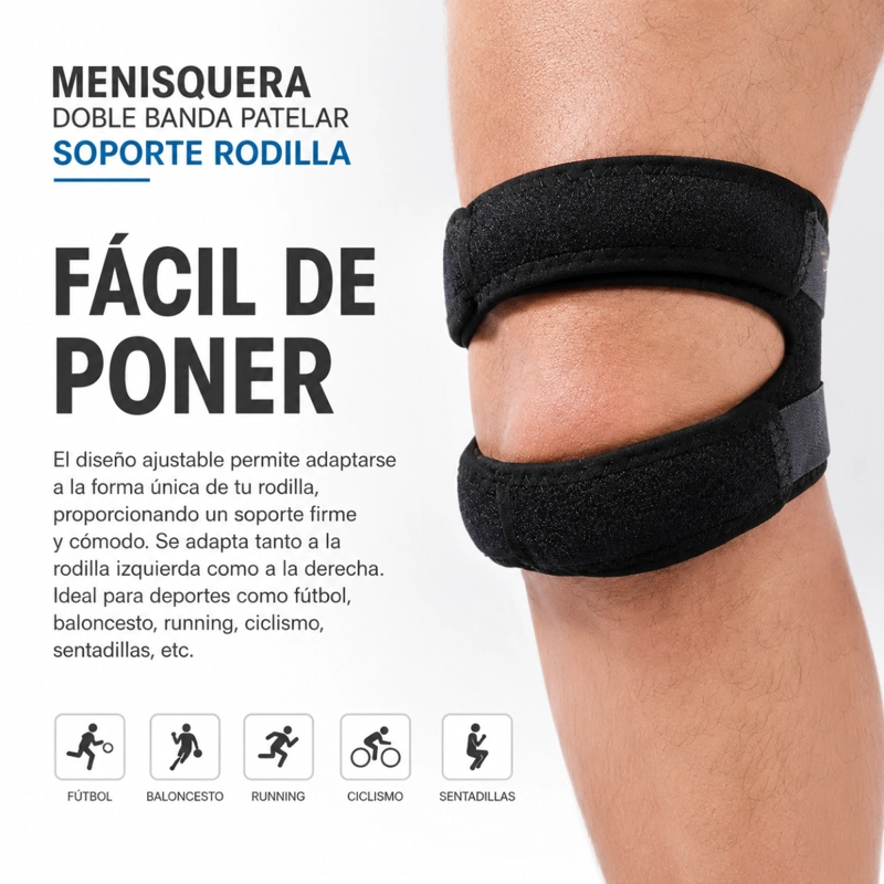 MENISQUERA DOBLE BANDA PATELAR SOPORTE RODILLA - 5