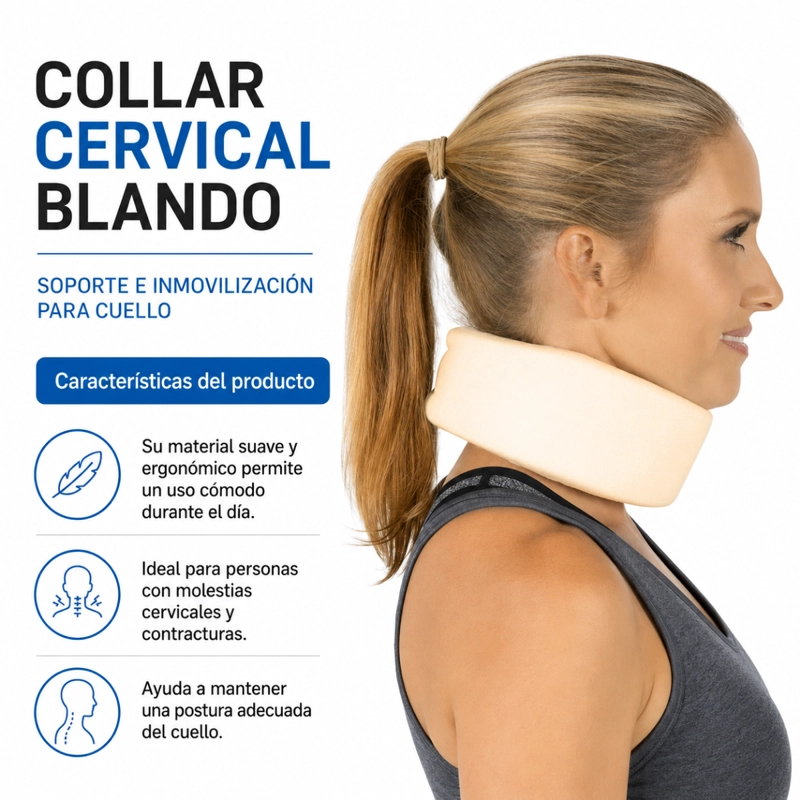 COLLAR CERVICAL BLANDO INMOVILIZADOR CUELLO SOPORTE TALLA S - 4
