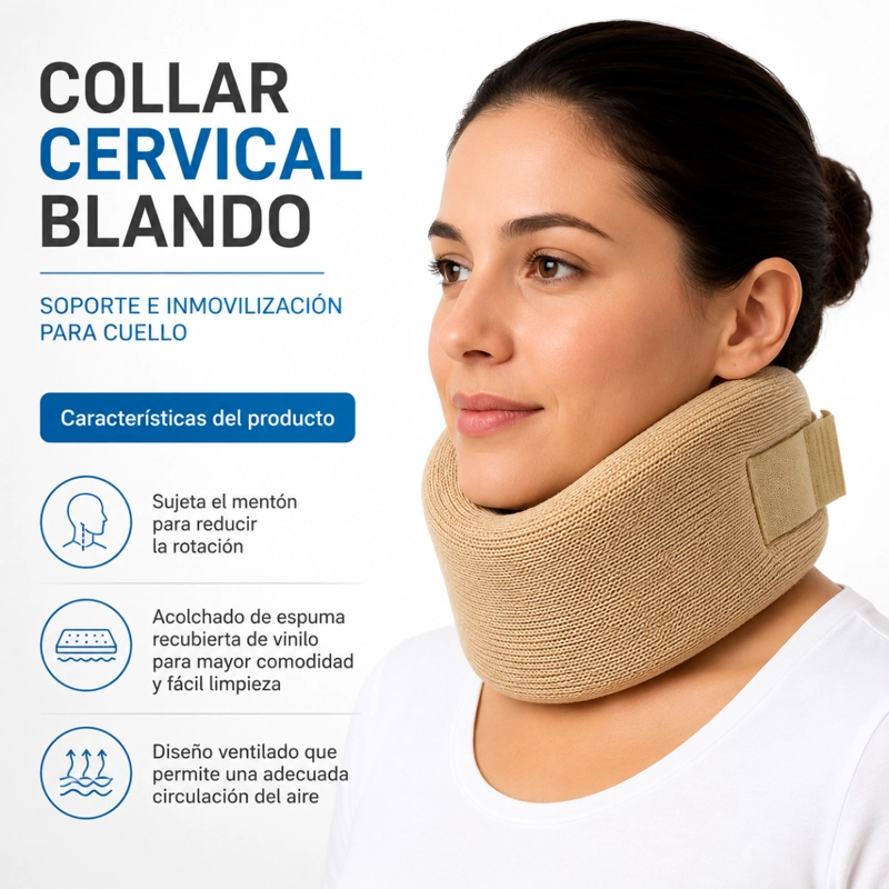 COLLAR CERVICAL BLANDO INMOVILIZADOR CUELLO SOPORTE TALLA S - 6