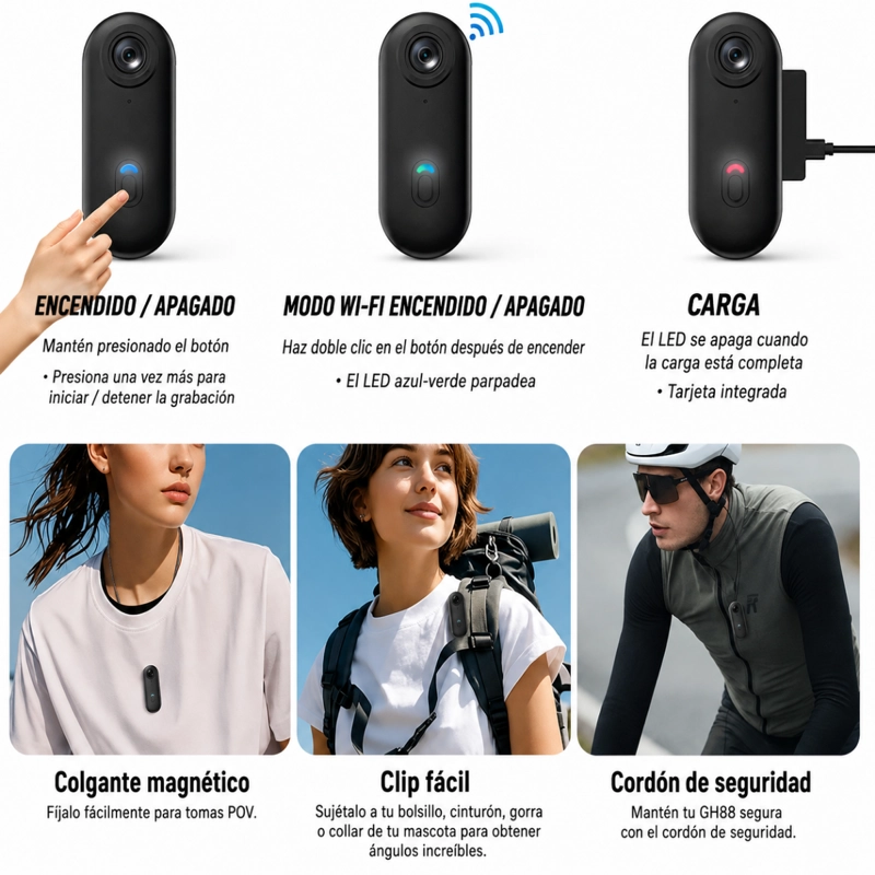 MINI CAMARA DEPORTIVA WIFI 1080P MAGNE TICA H.264 - 3