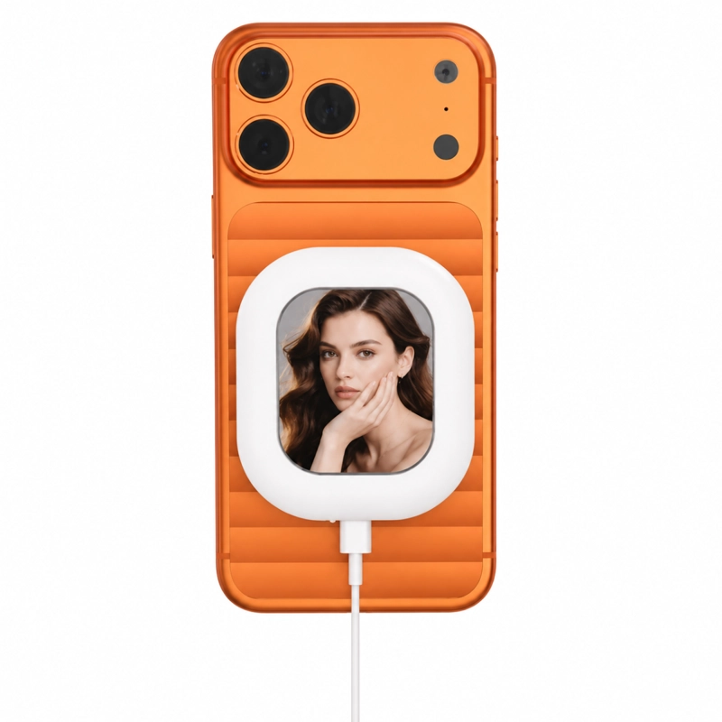 GENÉRICO MINI ESPEJO PANTALLA SELFIE MAGNE TICA LUZ LED CELULAR USB-C