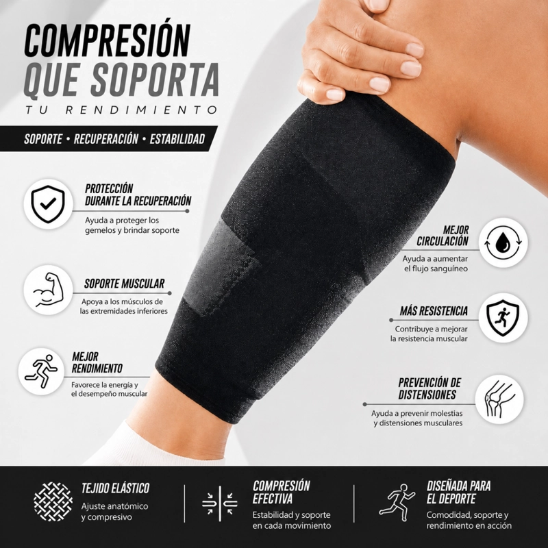 PANTORRILLERA ELASTICA COMPRESION SOPORTE DEPORTIVO 21785 - 4