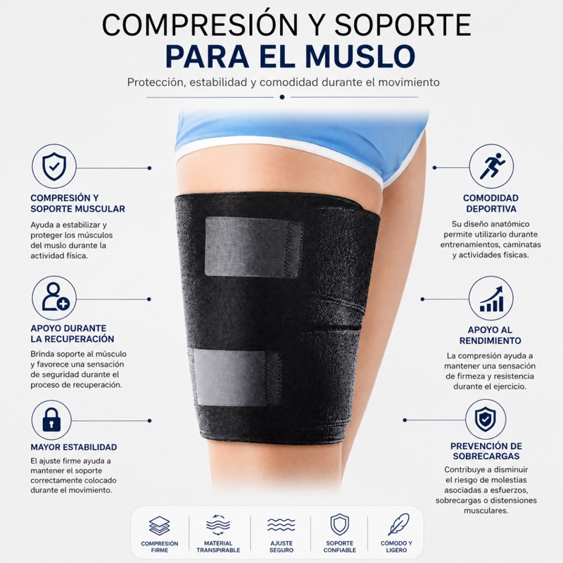 SOPORTE DE MUSLO NEOPRENO COMPRESION DEPORTIVA 21786 - 3