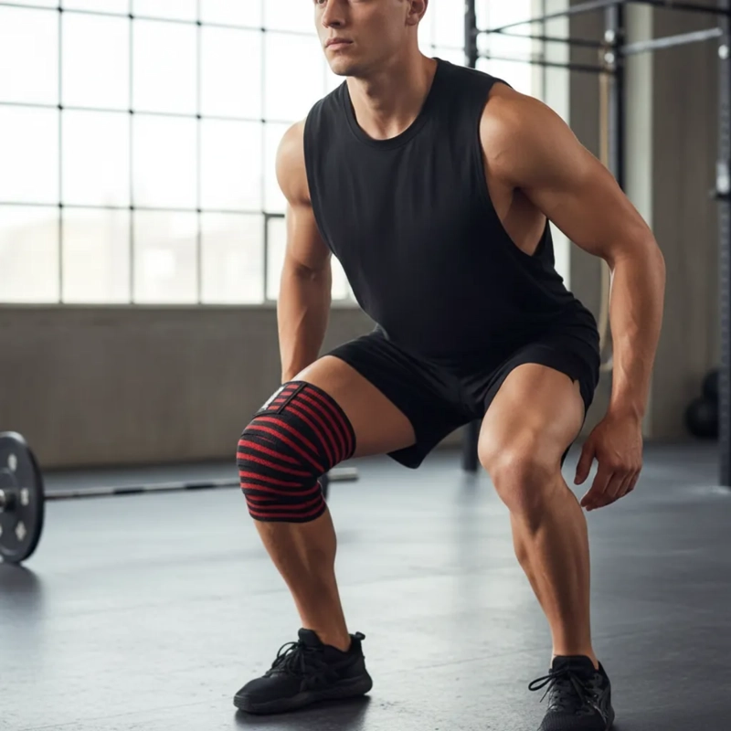 SOPORTE DE RODILLA COMPRESION CROSSFIT LEVANTAMIENTO 656 - 6