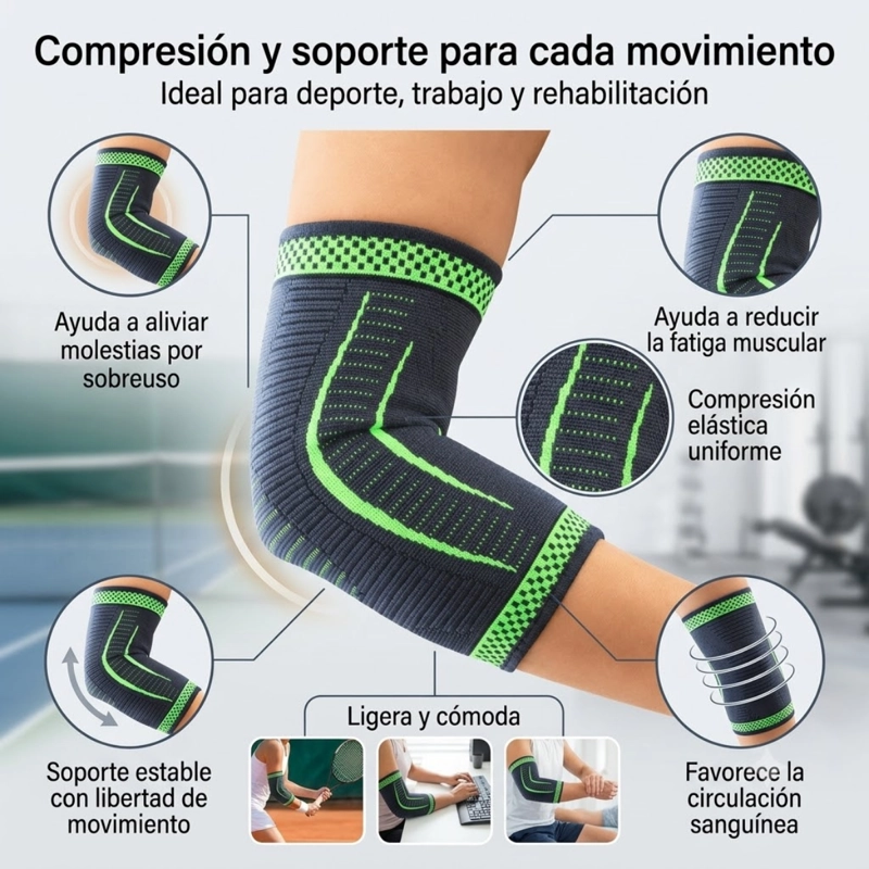 SOPORTE CODO CODERA DE COMPRESION DEPORTIVA ELASTICADA - 3