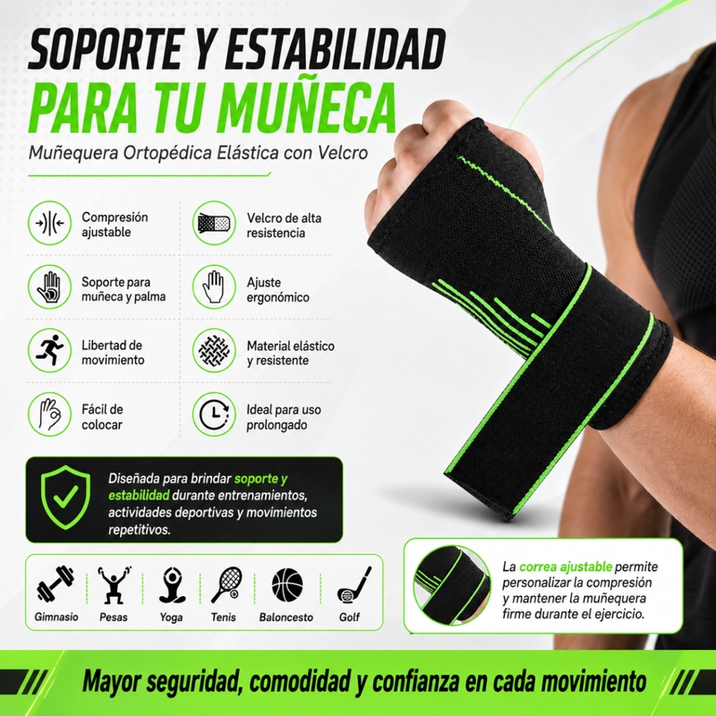 MUÑEQUERA PALMA CON VELCRO DEPORTIVA AJUSTABLE 98726 - 2