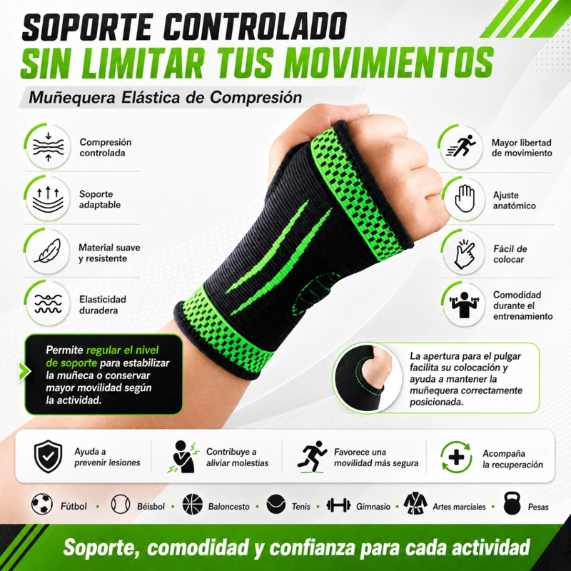 MUÑEQUERA PALMA ELASTICA COMPRESION DEROYAL 98718 - 2