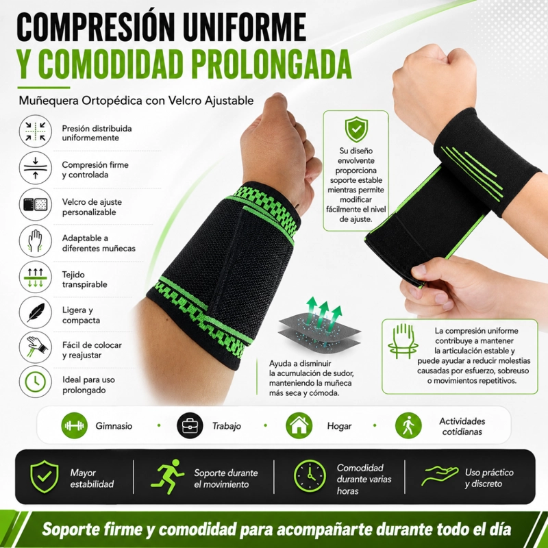MUÑEQUERA DEPORTIVA CON VELCRO AJUSTABLE DEROYAL 98722 - 3