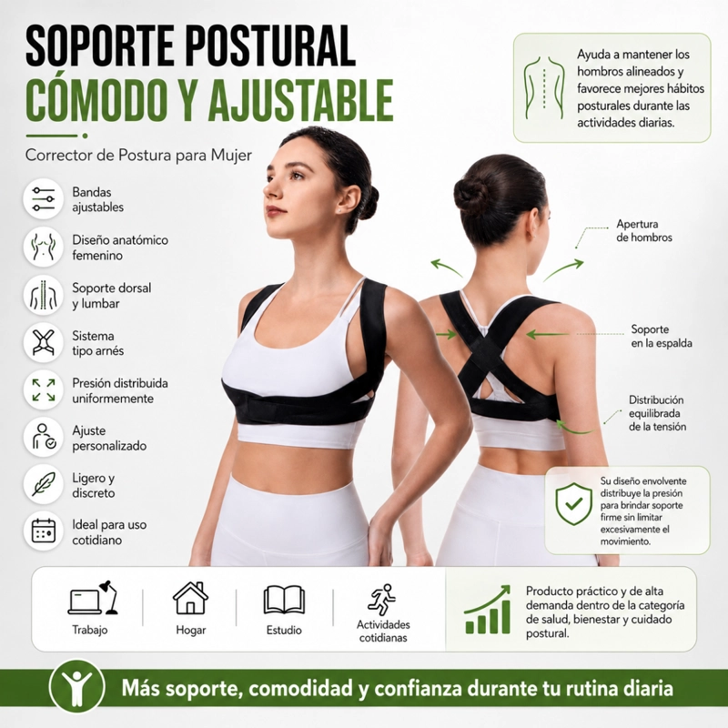 CORRECTOR DE POSTURA ESPALDA AJUSTABLE CORRECT BELT TALLA S - 3