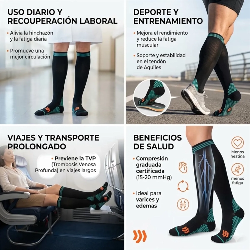 CALCETINES MEDIAS COMPRESION DEPORTIVAS RUNNING S/M - 3