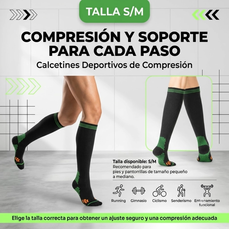 CALCETINES MEDIAS COMPRESION DEPORTIVAS RUNNING S/M - 4
