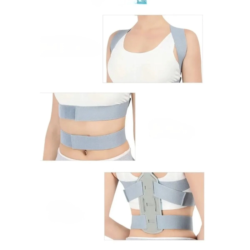 CORRECTOR DE POSTURA INVISIBLE SOPORTE ESPALDA HOMBROS GRIS TALLA XL - 3
