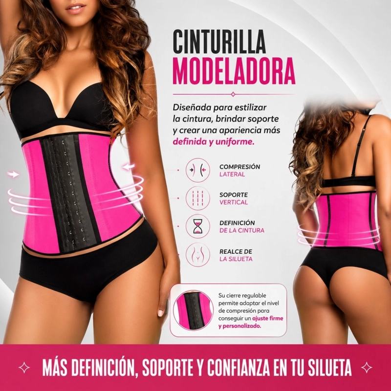 FAJA CINTURILLA MODELADORA LATEX NATURAL AJUSTABLE - 4