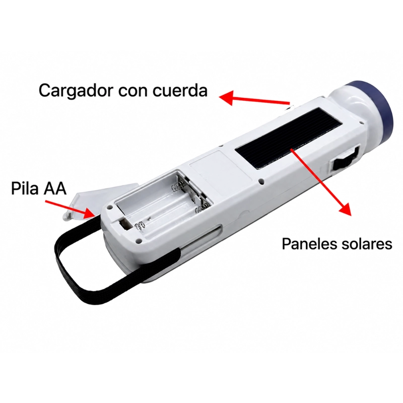 LINTERNA EMERGENCIA LED RECARGABLE A PILA 3 EN 1 - 4