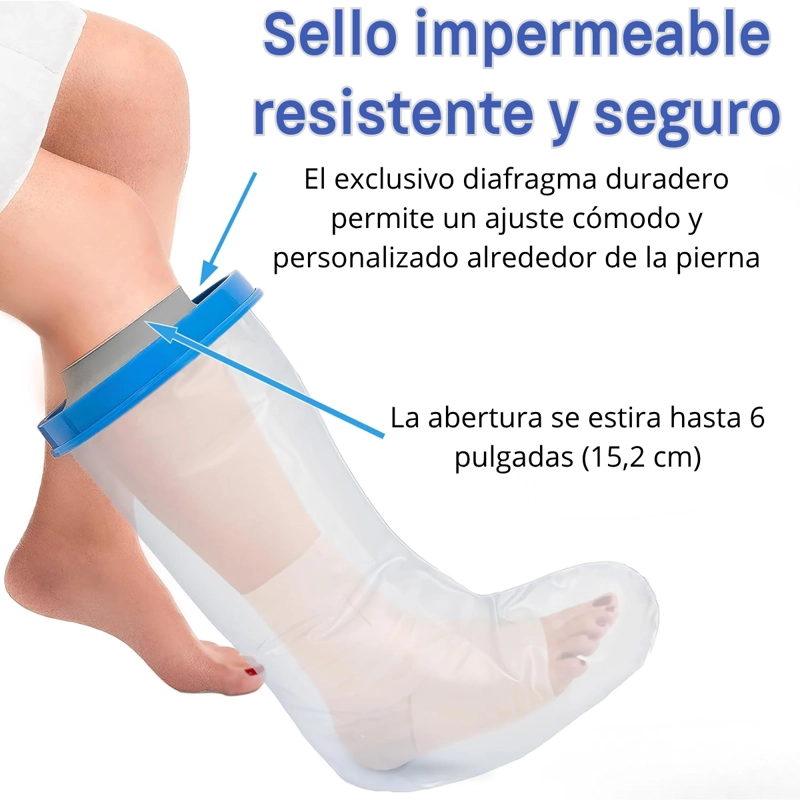 BOTA PROTECTOR IMPERMEABLE YESO Y VENDA DE PIERNA CORTA BAÑO - 2