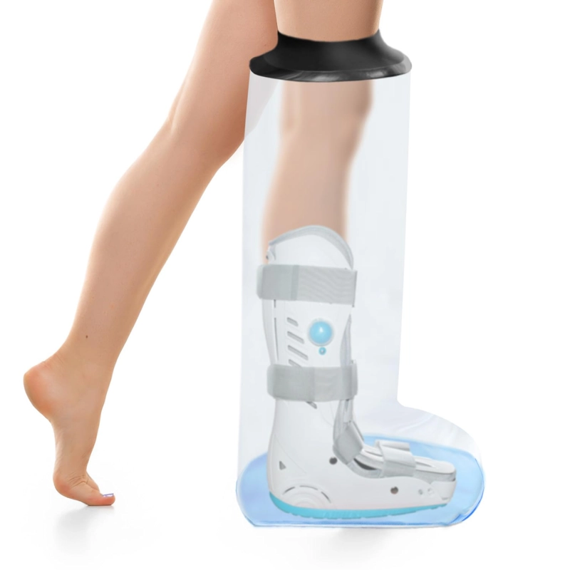 BOTA PROTECTOR IMPERMEABLE YESO Y VENDA PIERNA COMPLETA BAÑO - 1