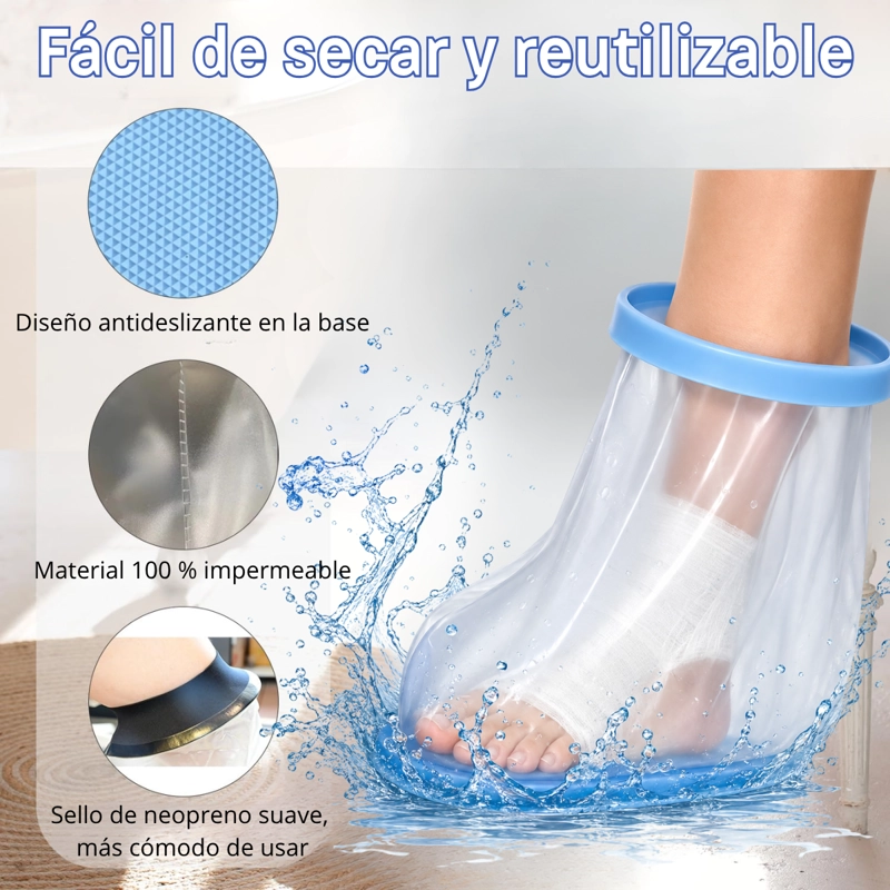 BOTA IMPERMEABLE PROTECTOR YESO Y VENDA PARA BAÑO PARA PIE - 2