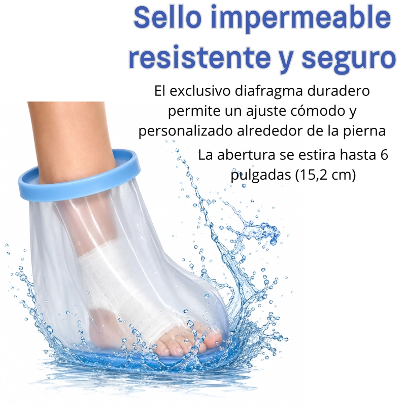 BOTA IMPERMEABLE PROTECTOR YESO Y VENDA PARA BAÑO PARA PIE - 5
