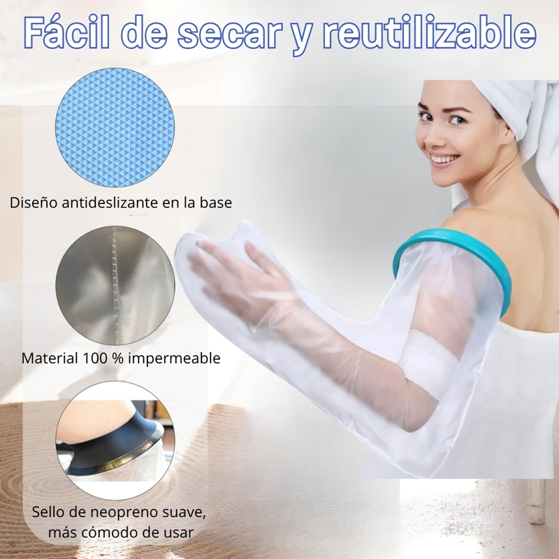 MANGA IMPERMEABLE PROTECTOR DE YESO VENDA BRAZO COMPLETO - 2