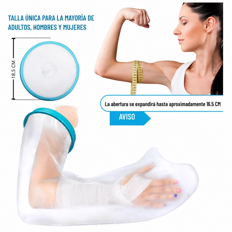MANGA IMPERMEABLE PROTECTOR DE YESO VENDA BRAZO COMPLETO - 4