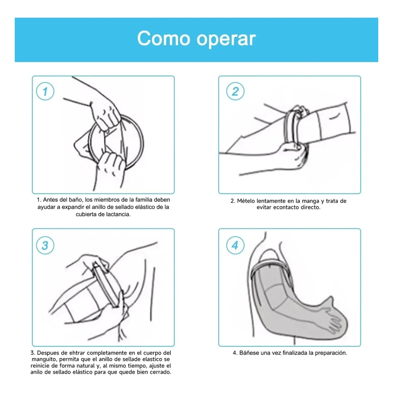 PROTECTOR IMPERMEABLE PARA YESO Y VENDA MEDIO BRAZO Y ANTEBRAZO - 4