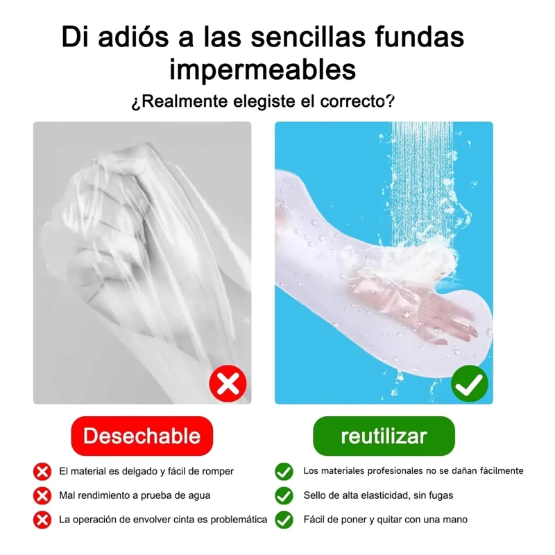 PROTECTOR IMPERMEABLE PARA YESO Y VENDA MEDIO BRAZO Y ANTEBRAZO - 7