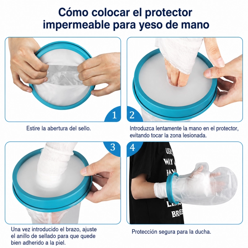 PROTECTOR IMPERMEABLE DE YESO Y VENDA PARA MANO - 3