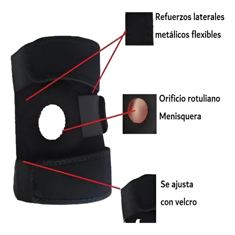 RODILLERA DEPORTIVA AJUSTABLE ROTULA ABIERTA DEROYAL 98459 - 3