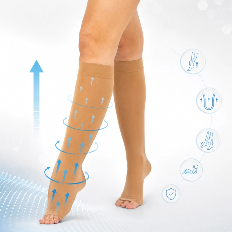 MEDIAS LARGAS COMPRESION GRADUADA PARA CIRCULACION Y VARICES TALLA M L XL - 4