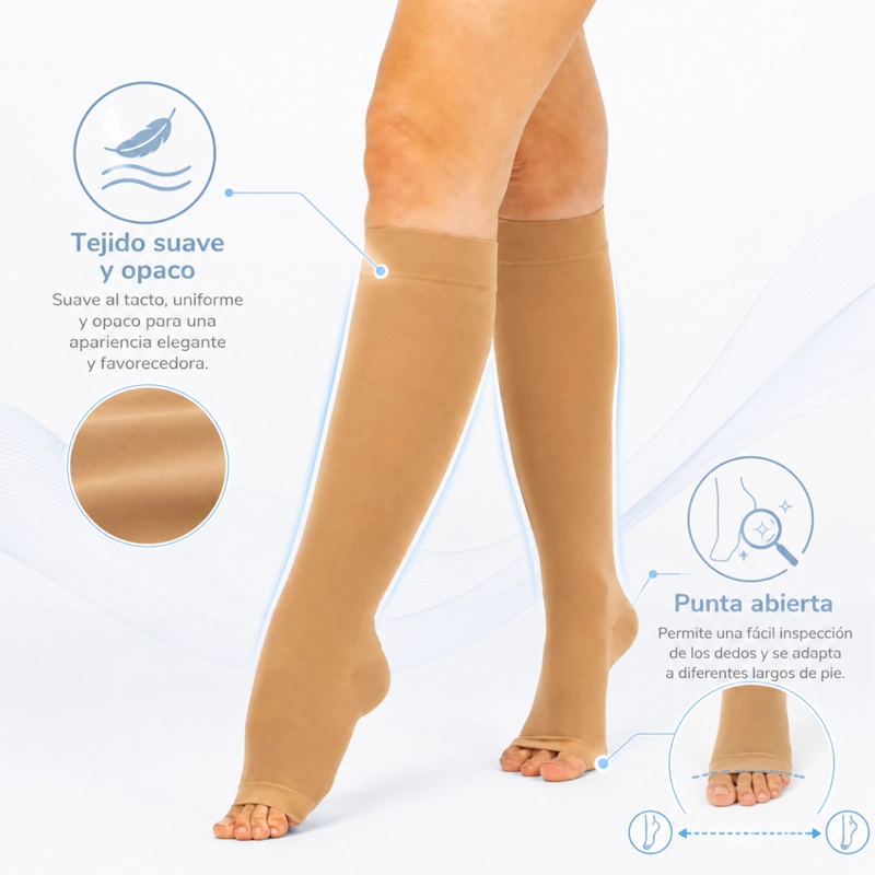 MEDIAS LARGAS COMPRESION GRADUADA PARA CIRCULACION Y VARICES TALLA M L XL - 5