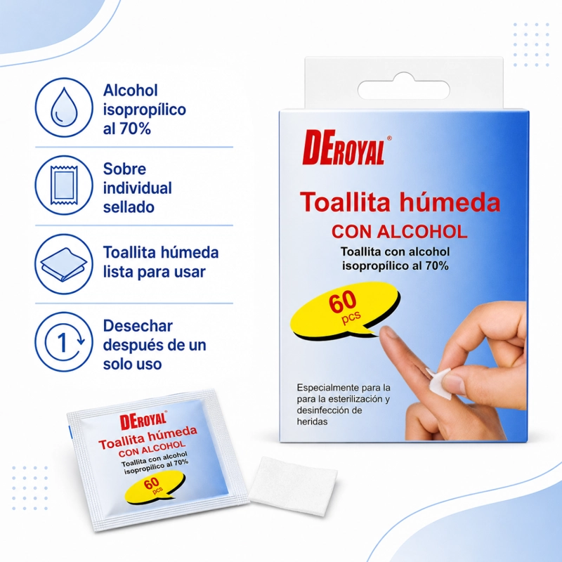 SET 120 TOALLITAS HUMEDAS CON ALCOHOL ISOPROPILICO 70% - 3