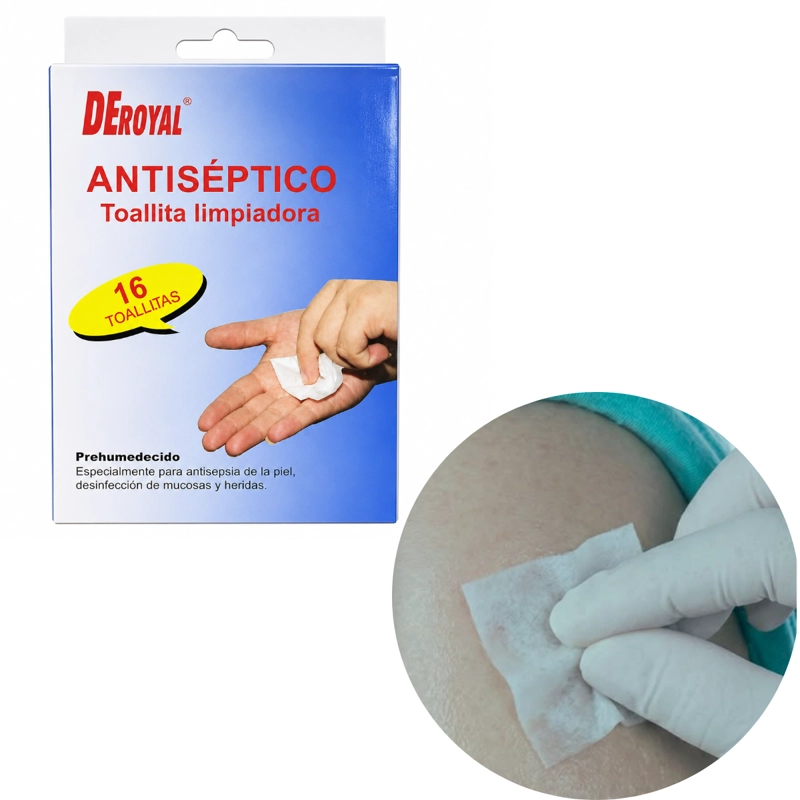 PACK 32 TOALLITAS HUMEDAS DESINFECTANTES ANTISE PTICAS HERIDA - 1