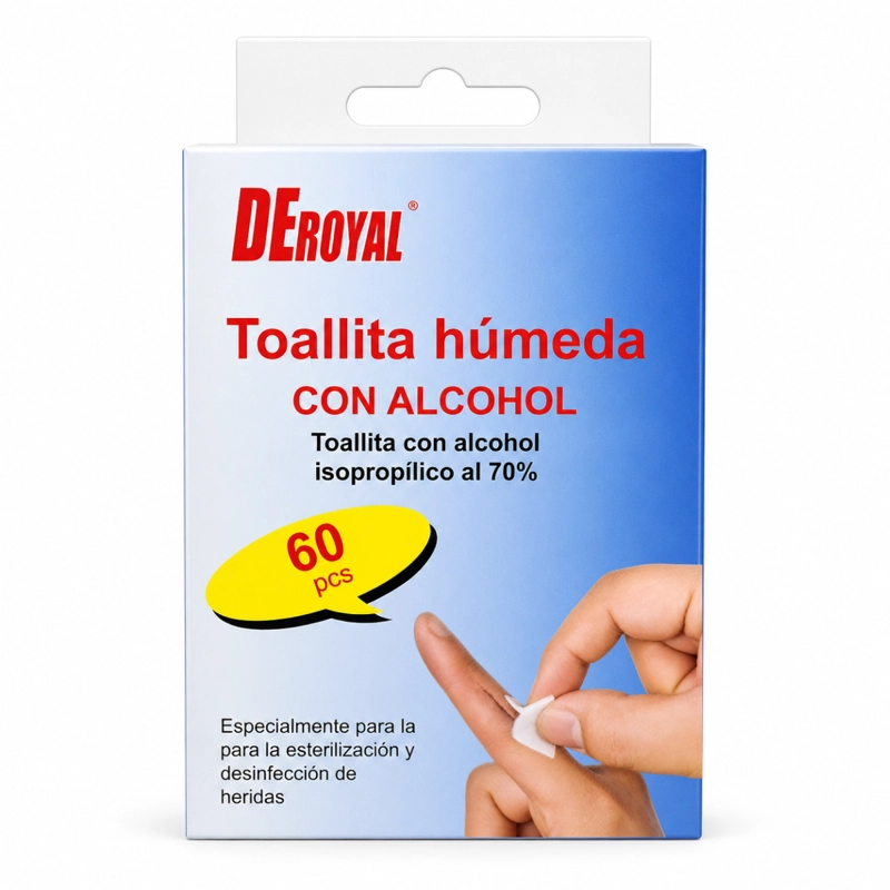 SET 60 TOALLITAS HUMEDAS CON ALCOHOL ISOPROPILICO 70% - 1