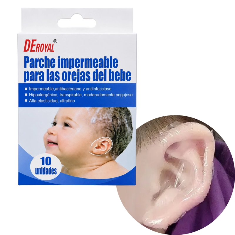 PACK 10 PARCHES IMPERMEABLE PROTECTOR OIDOS PARA BEBE S BAÑO - 1