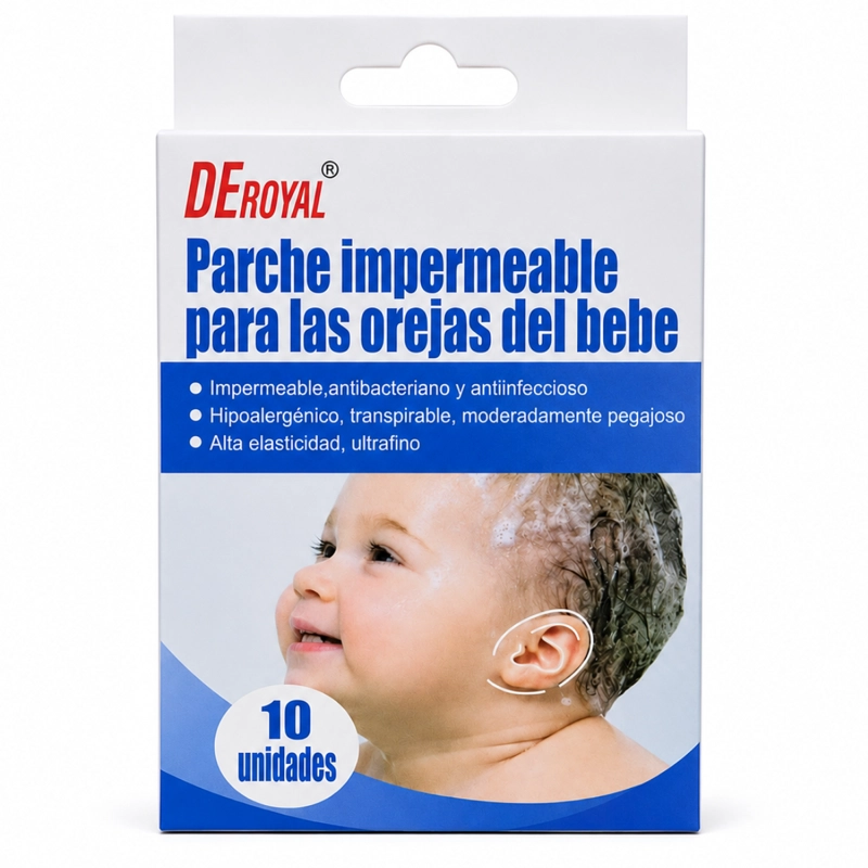 PACK 20 PARCHES IMPERMEABLE PROTECTOR OIDOS PARA BEBE S BAÑO - 6
