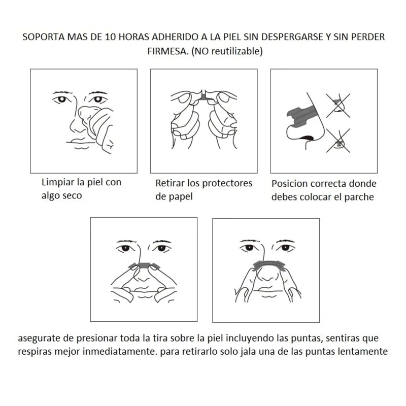 PACK 12 TIRAS NASALES ANTIRRONQUIDO RESPIRA MEJOR CONGESTION - 3