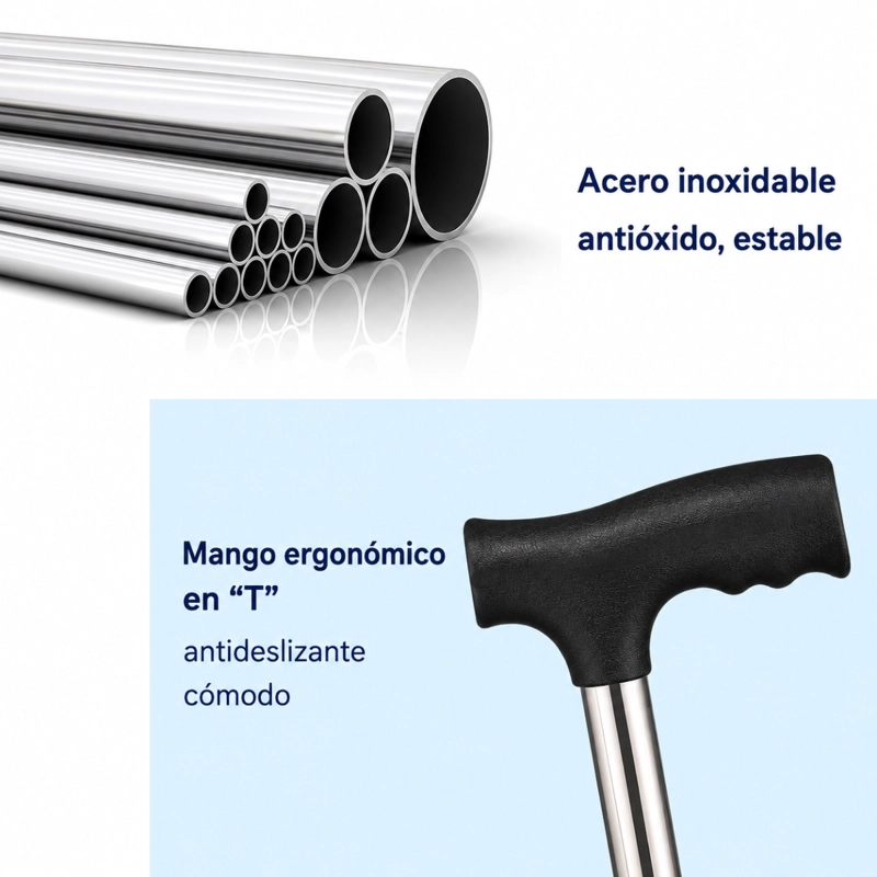BASTON ORTOPE DICO 4 APOYOS BASE TETRAPOD AJUSTABLE METALICO - 4