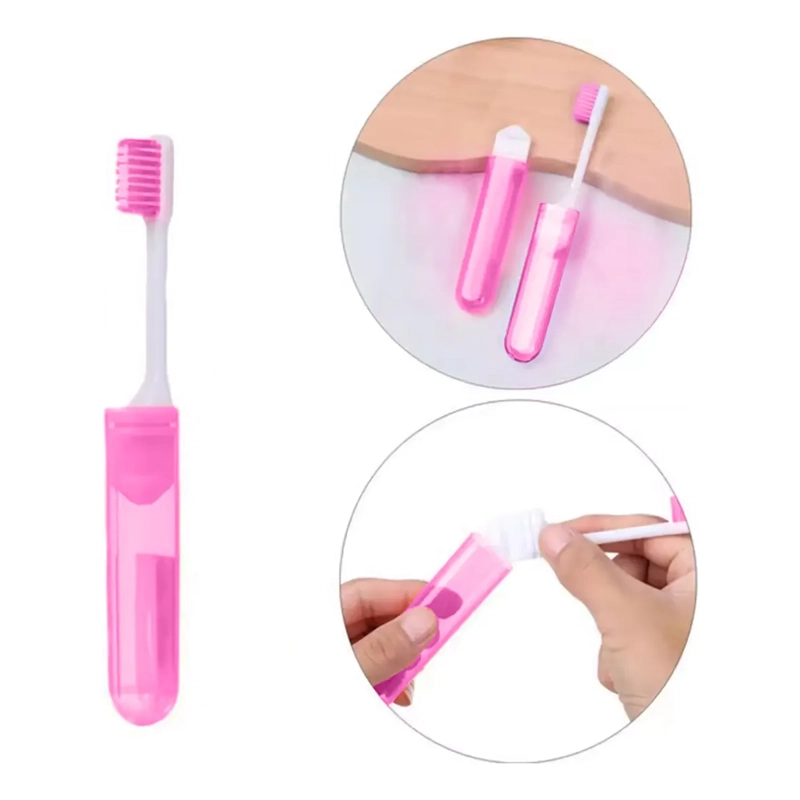 SET 2 CEPILLOS DE DIENTES PORTATILES VIAJE ESTUCHE PROTECTOR - 4