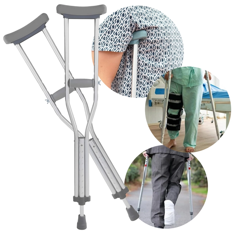 PAR DE MULETAS ORTOPE DICAS DE ALUMINIO AJUSTABLES CON APOYOS - 1