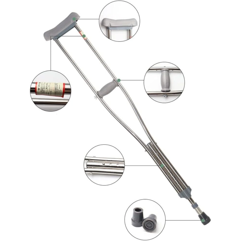 PAR DE MULETAS ORTOPE DICAS DE ALUMINIO AJUSTABLES CON APOYOS - 4