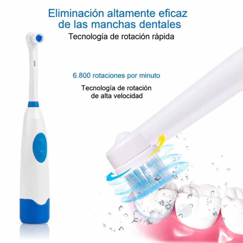 CEPILLO DE DIENTES ELE CTRICO A PILA CON BASE Y 3 CABEZALES - 5
