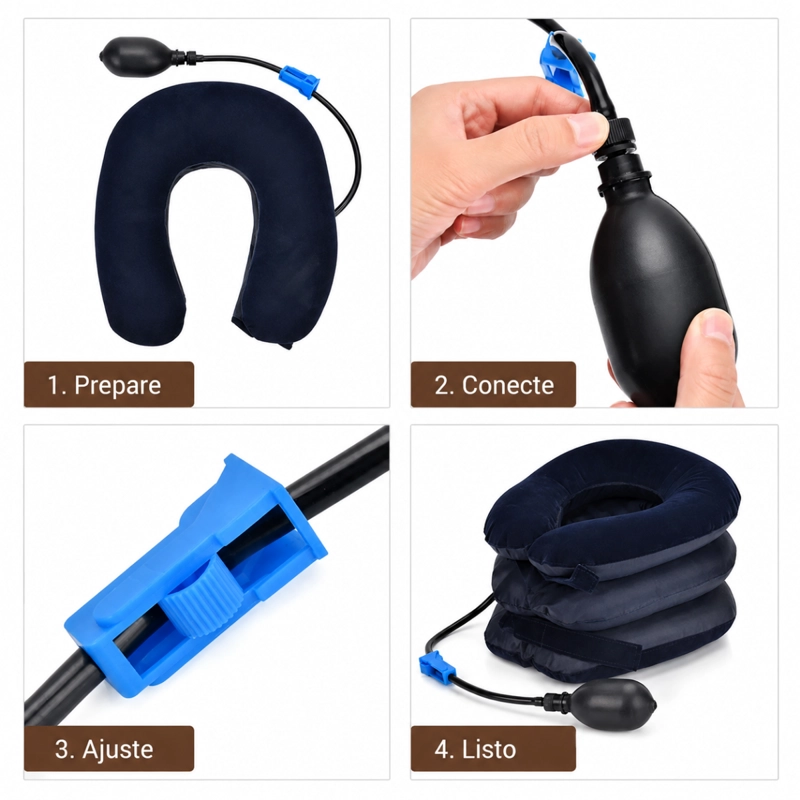 COJIN COLLARIN CERVICAL INFLABLE DE 3 CAPAS TRACCION - 2