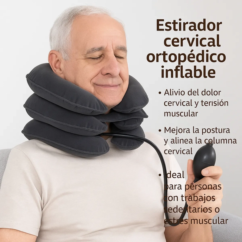 COJIN COLLARIN CERVICAL INFLABLE DE 3 CAPAS TRACCION - 3