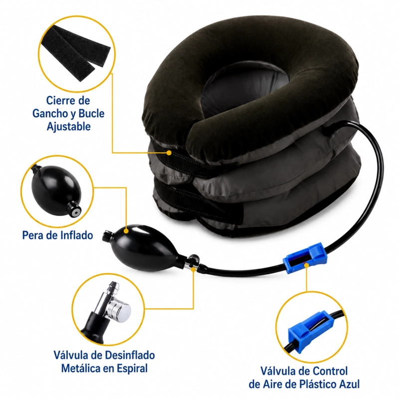 COJIN COLLARIN CERVICAL INFLABLE DE 3 CAPAS TRACCION - 4