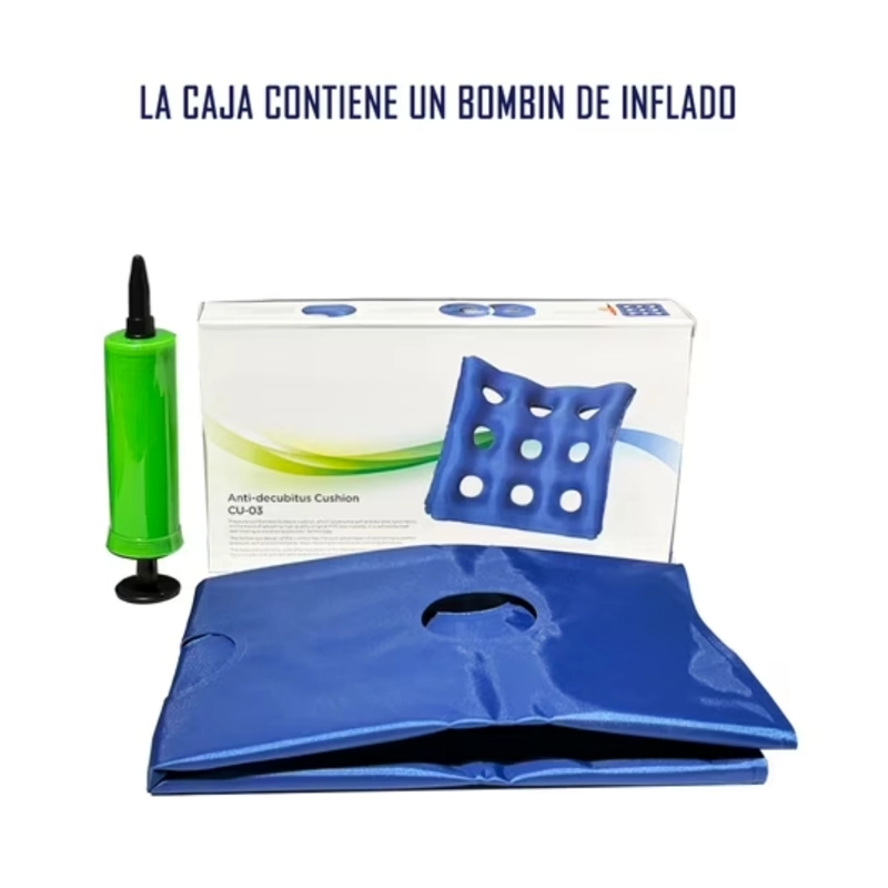 COJIN ANTIESCARAS INFLABLE ANTI DECUBITO PARA SILLA DE RUEDA - 7