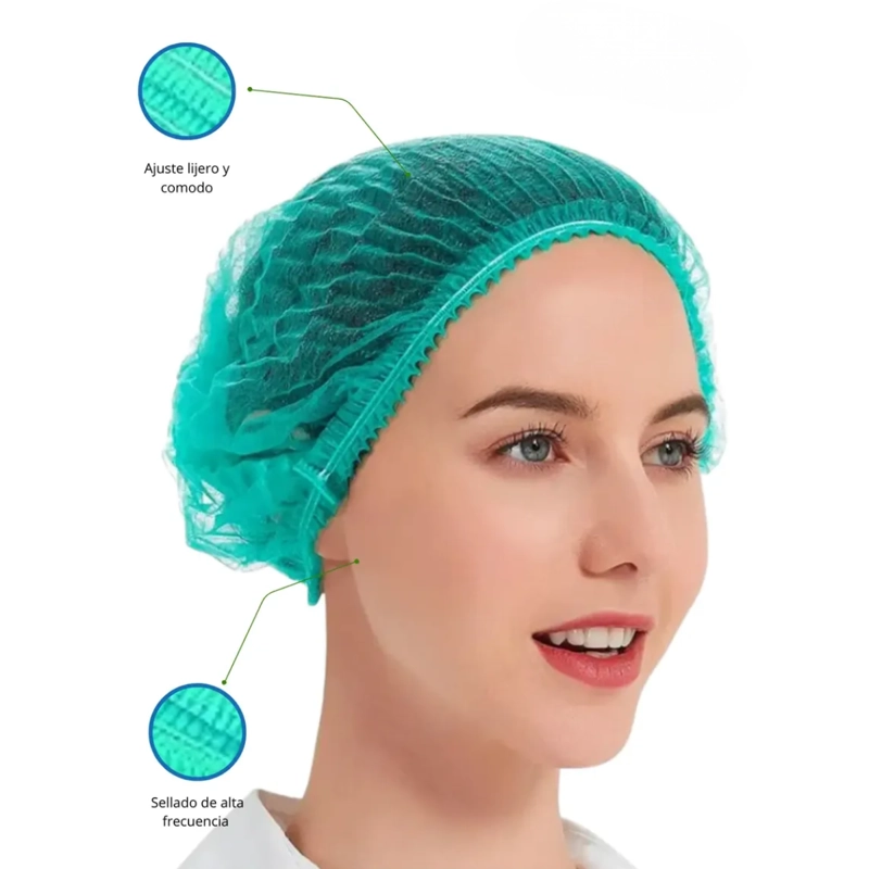 PACK 100 COFIAS DESECHABLE GORRO ELASTICO TNT ME DICO 21 - 7
