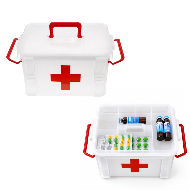 CAJA BOTIQUIN DE PRIMEROS AUXILIOS PLASTICO BLANCO CON TAPA - 1