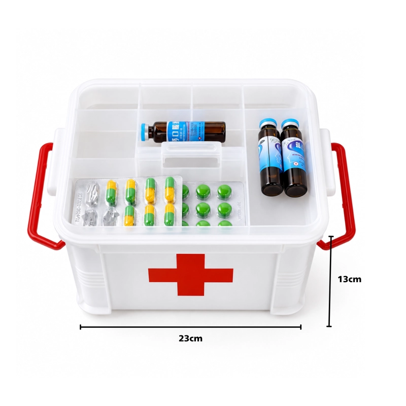 CAJA BOTIQUIN DE PRIMEROS AUXILIOS PLASTICO BLANCO CON TAPA - 2